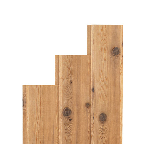 Three cedar tongue and groove sauna boards